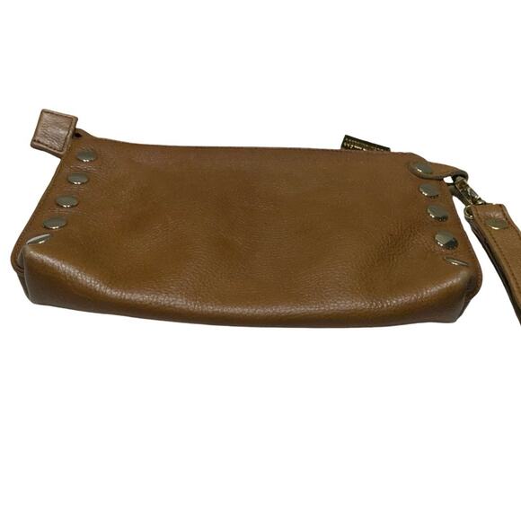 Hammitt Los Angeles Brown Leather Gold Studded Wristlet Clutch - Picture 2 of 7